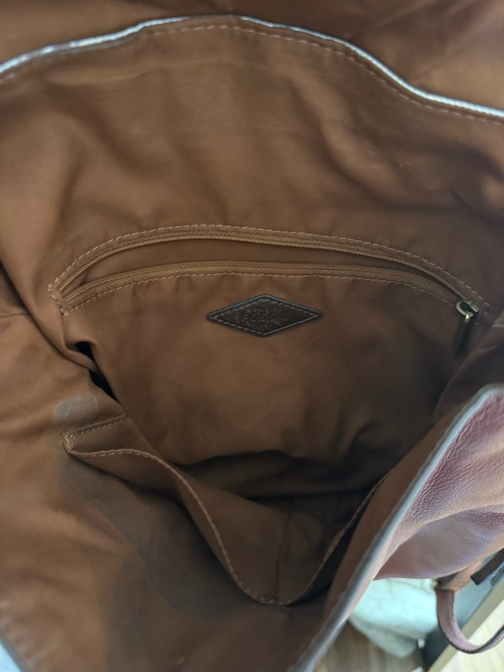 Fossil Cognac Leather Backpack - Picture 3 of 4